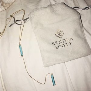 Kendra Scott Lilly Gold Y Necklace In Turquoise